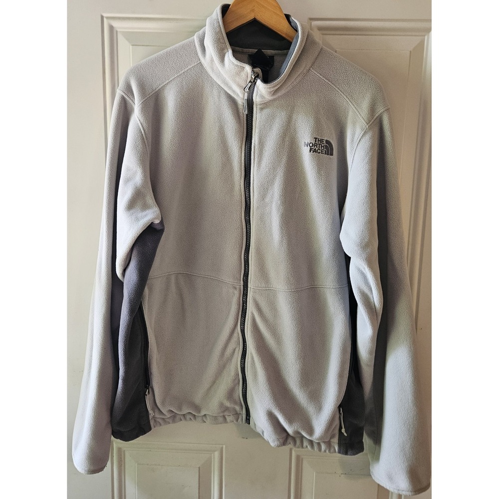 The North Face Polartec Fleece Jacket Men's Large Gray Full Zip‎ Lightweight...